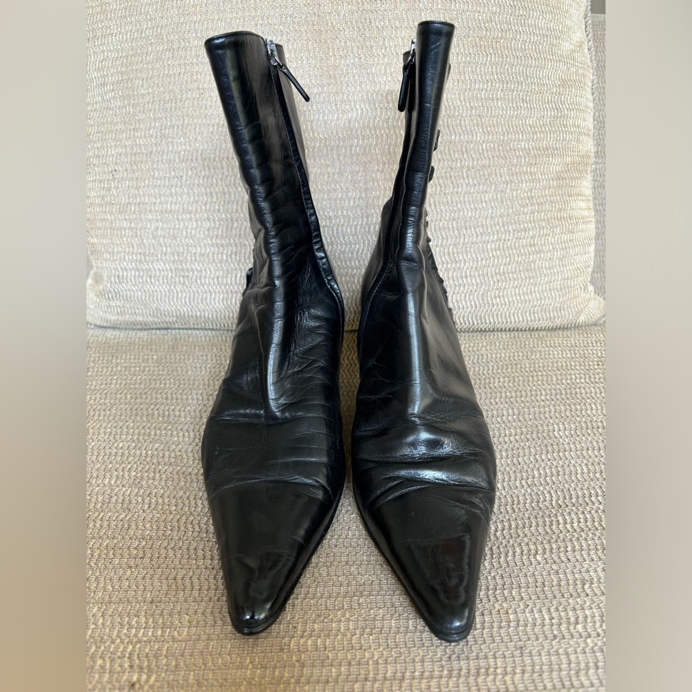 Emma Hope Black Calf Leather Ankle Boots EU 38.5